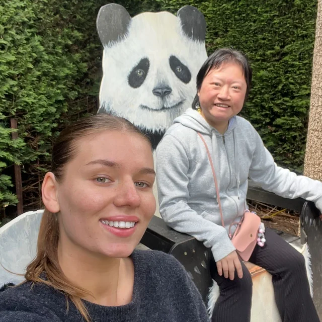Claudia and Koochi enjoying community access 🌸