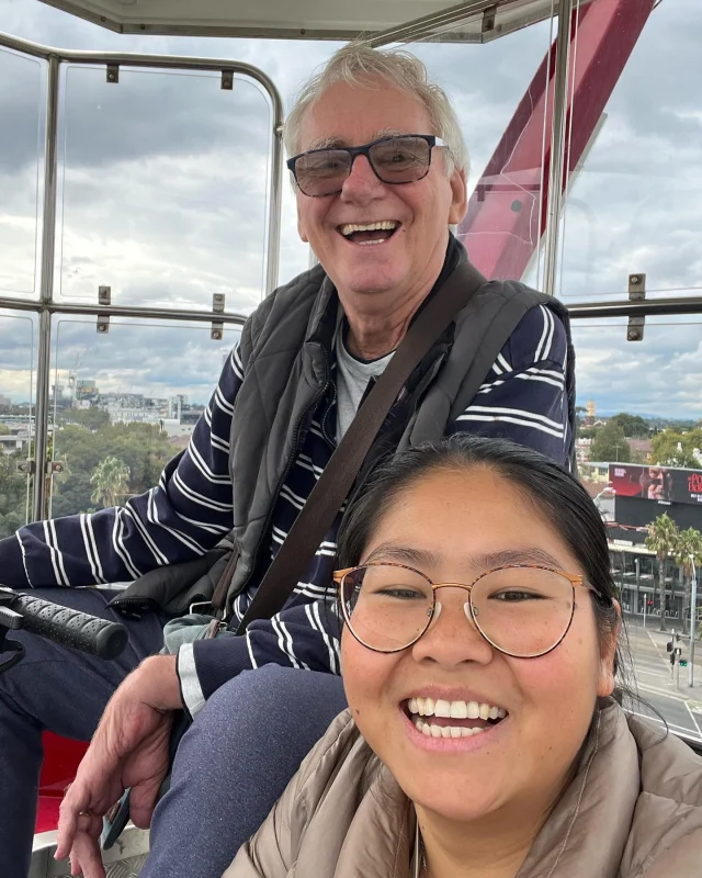 Ray and Yong 🤍 Enjoying some community access on a Ferris wheel in Melbourne 🌟